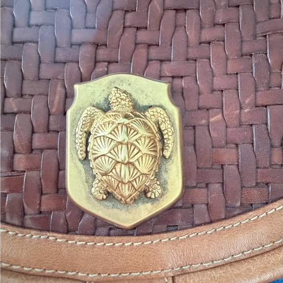 Barry Kieselstein-Cord Woven Leather Crossbody Bag in Brown with Gold Hardware - Picture 9 of 11